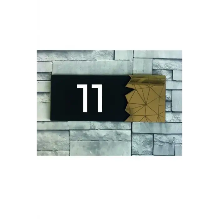 Dekoratif Gold Aynalı Kapı Numarası - 11
