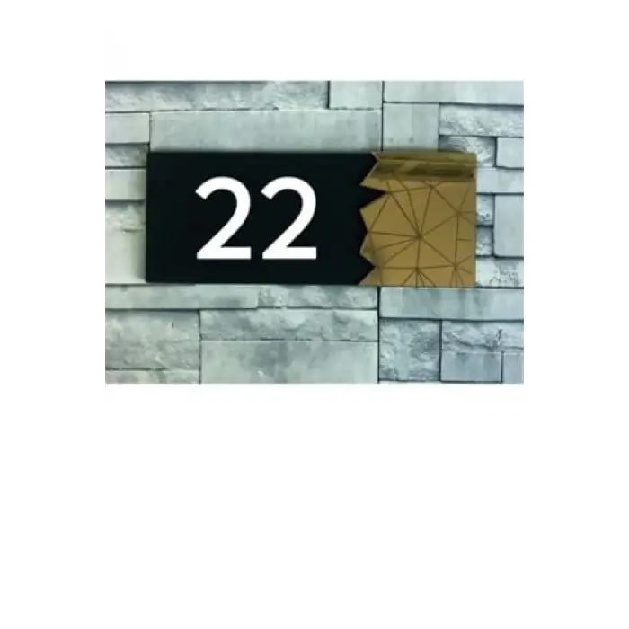 Dekoratif Gold Aynalı Kapı Numarası 22