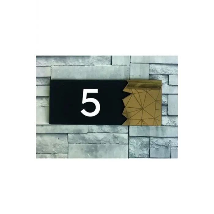 Dekoratif Gold Aynalı Kapı Numarası 5