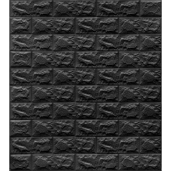 DEKORATİF YAPIŞKANLI ESNEK SİYAH TUĞLA DUVAR KAPLAMA PANELİ