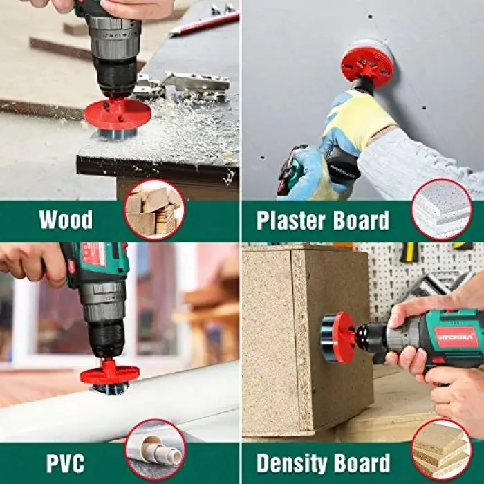 Delik Testeresi Seti Kutu Matkabı 7 Testere Çelengi ve 5 Testere Çelengi, Ahşap, Alçı Panel, Sunta, Delik Delme için