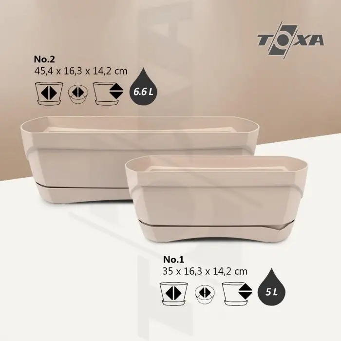 Delikli Kahve 5 L Tabaklı Plastik Balkon Saksısı