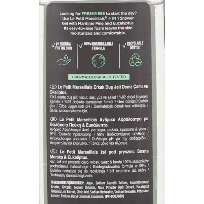 Deniz Çamı ve Okaliptus Duş Jeli 400 ml