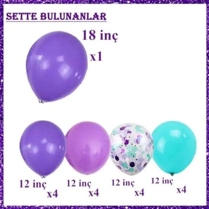 Deniz Kızı Konsepti Balon Seti 17 Adet Balon