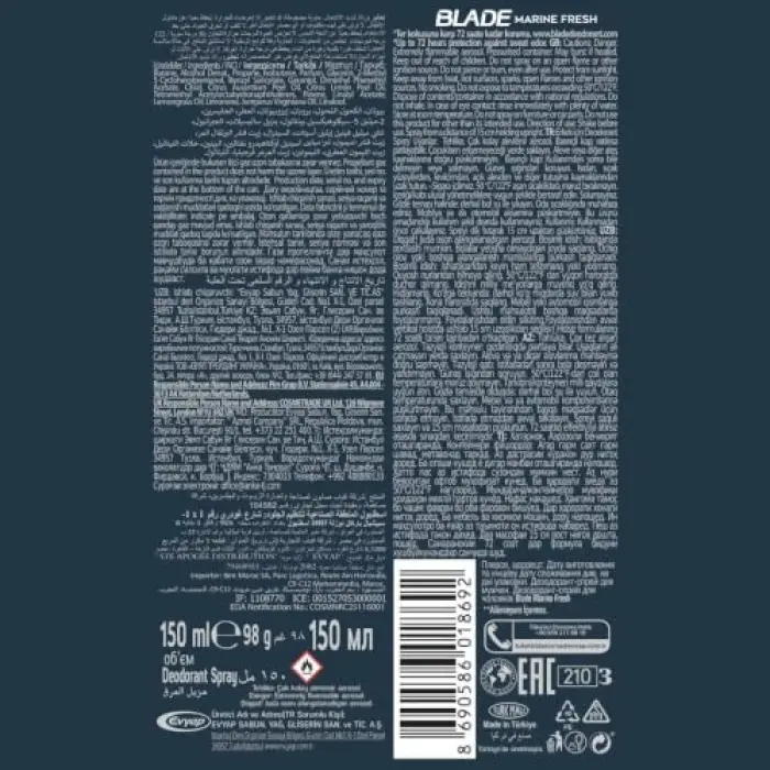 Deodorant 150 ml Marine Fresh
