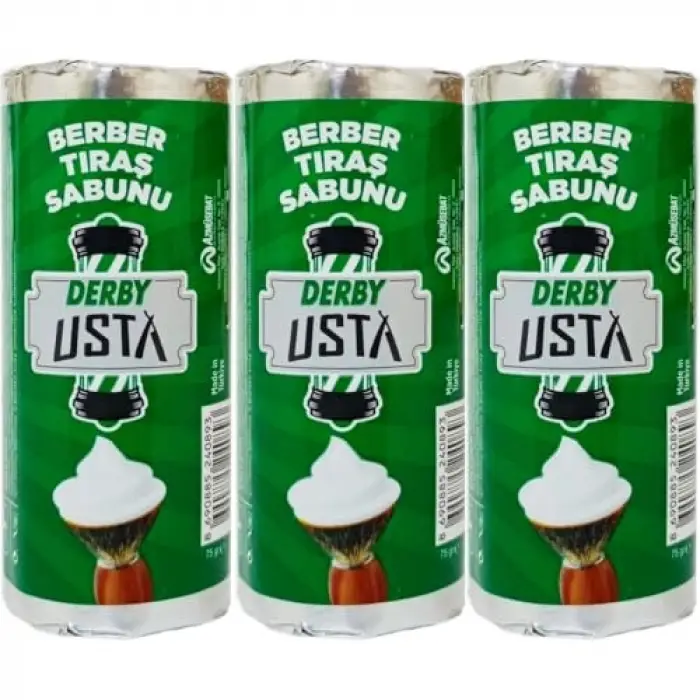 Derby Usta Berber Tıraş Sabunu, 3 Adet, 75g