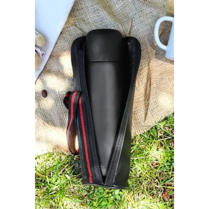 Deri Çantalı 500 ML Siyah Termos