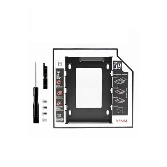 Derwell 9.5mm Sata HDD Caddy Kızak Kutu Laptop SSD Notebook Sabit Disk Sürücüsü, Drwl9.5