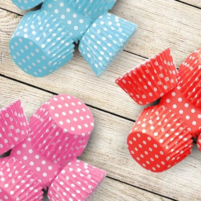Desenli Cupcake Kalıbı, Renkli Muffin Kağıdı 100 Adet