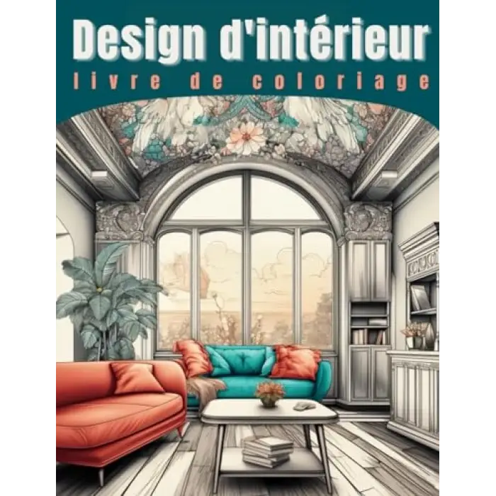 Design d , livre de coloriage, int é rieur