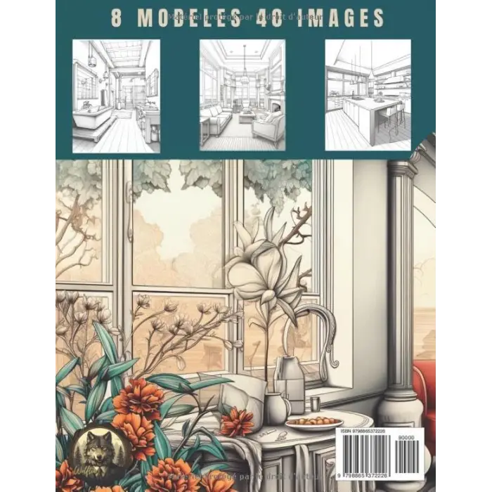 Design d , livre de coloriage, int é rieur