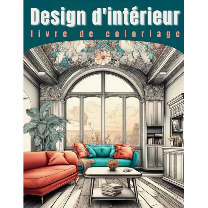 Design d , livre de coloriage, int é rieur