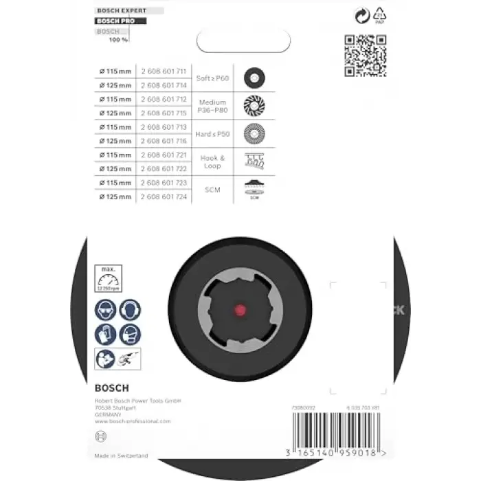 destek tabağı, cırt cırtlı, X-Lock, Ø125 mm