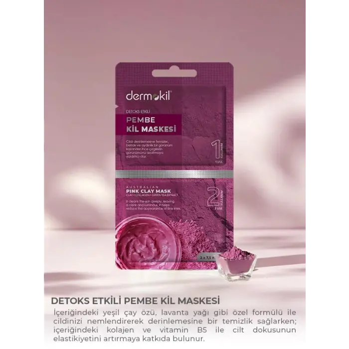 Detoks Etkili Pembe Kil Maskesi 2x 7.5 ml