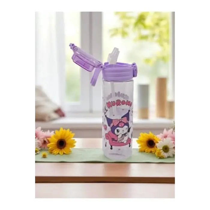 Dijital Baskı Kuromi Matara, 700 ml, Lila