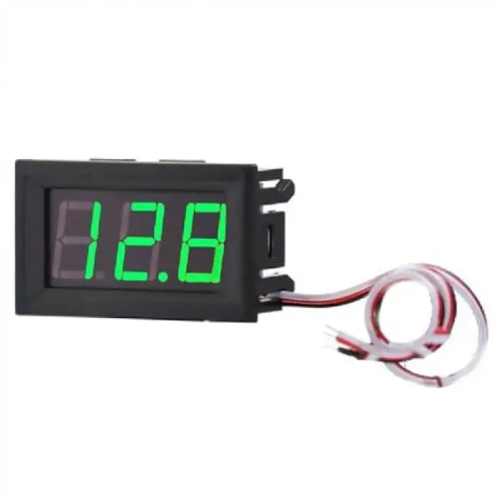 Dijital Mini Voltmetre 0.56 DC 0 30V Yeşil Işıklı