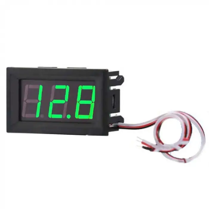 Dijital Mini Voltmetre 0.56 DC 0 30V Yeşil Işıklı