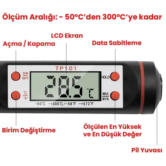 Dijital Mutfak Termometresi Dijital Termometre Gıda Termometresi