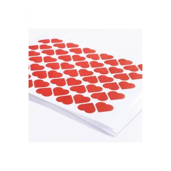 Dikey Şerit Kalpli Sticker Seti, 600 Adet