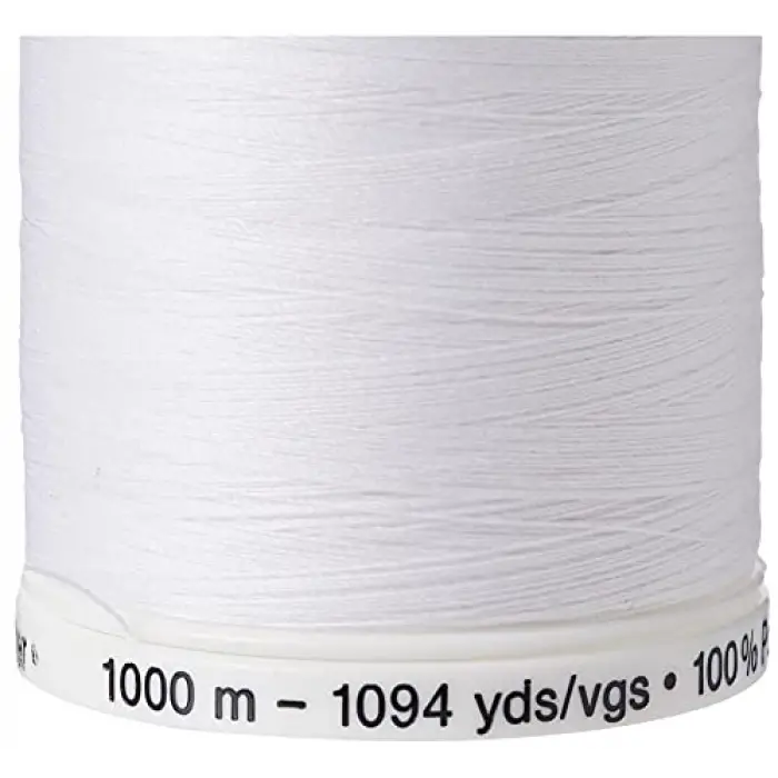 dikiş iplikleri, polyester, 1000 m, beyaz