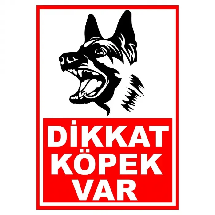 Dikkat Köpek Var PVC Uyarı Levhası (1)
