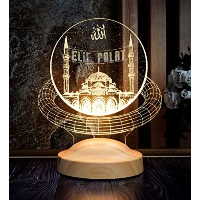 Dini Hediye, Kişiye Özel Mahyalı Camii 3D Led Lamba