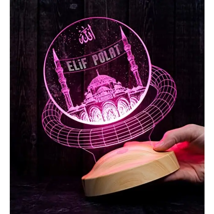 Dini Hediye, Kişiye Özel Mahyalı Camii 3D Led Lamba