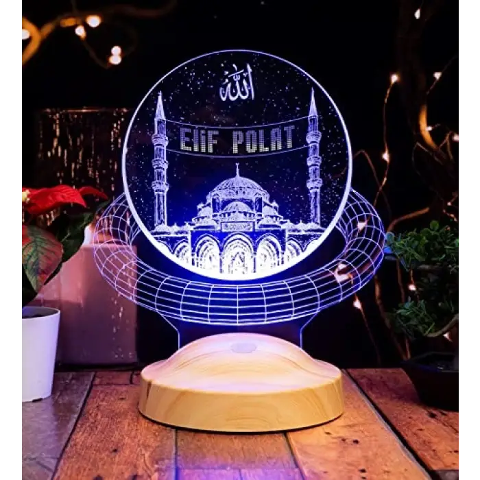 Dini Hediye, Kişiye Özel Mahyalı Camii 3D Led Lamba