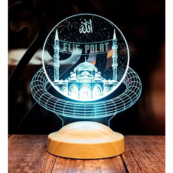 Dini Hediye, Kişiye Özel Mahyalı Camii 3D Led Lamba