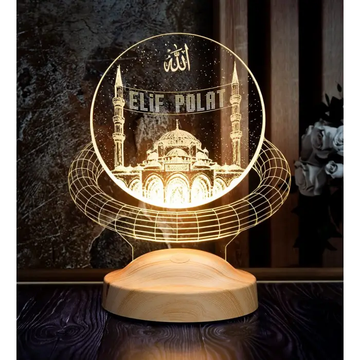 Dini Hediye, Kişiye Özel Mahyalı Camii 3D Led Lamba