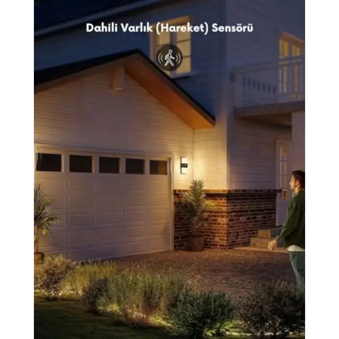 Dış Mekan Hareket Sensörlü Duvar Aydınlatması IP65 H7078CD1