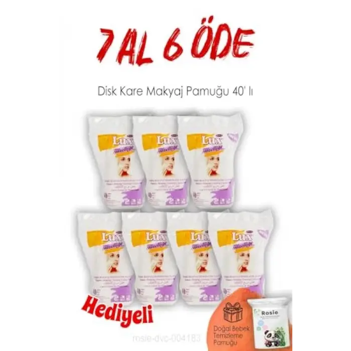 Disk Kare Makyaj Pamuğu 40 lı 7 AL 6 ÖDE ve ROSIE