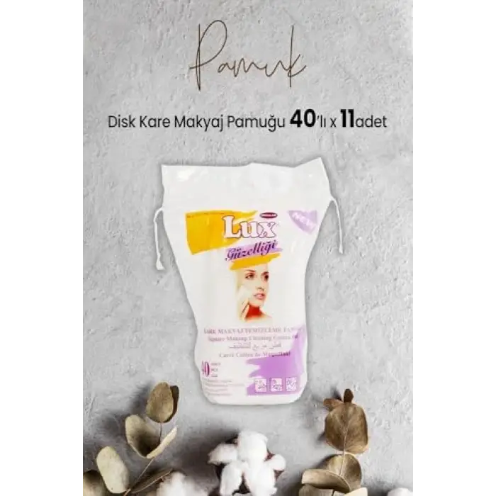 Disk Kare Makyaj Pamuğu 40 lı x 11 Adet