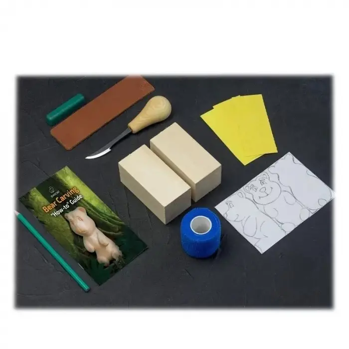DIY05 Ahşap Ayı Figürü Oyma Hobi Seti