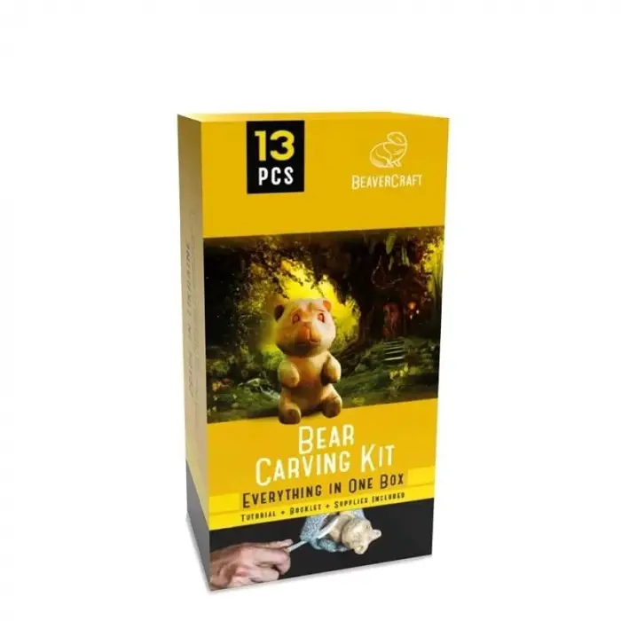 DIY05 Ahşap Ayı Figürü Oyma Hobi Seti