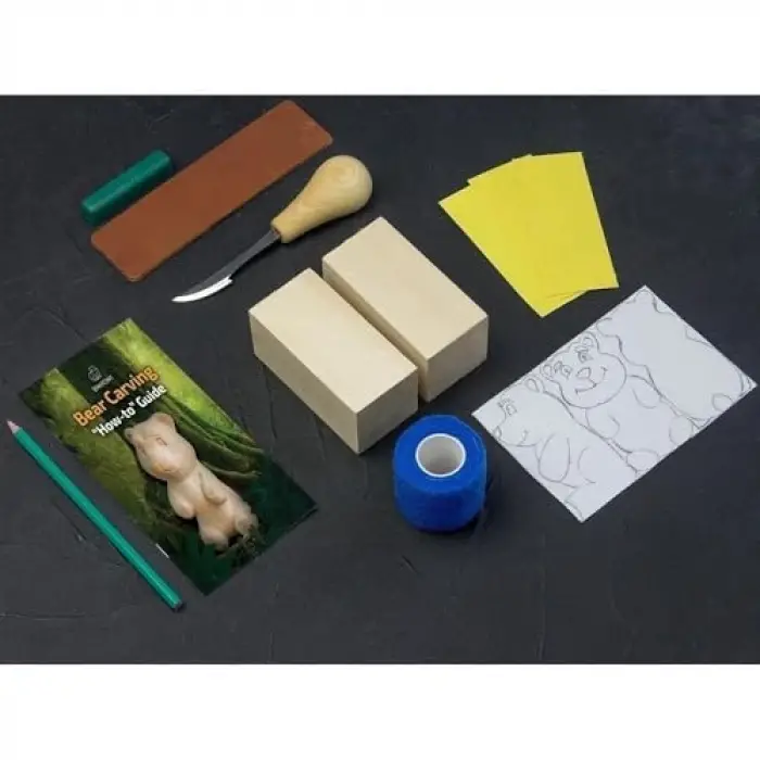 DIY05 Ahşap Ayı Figürü Oyma Hobi Seti