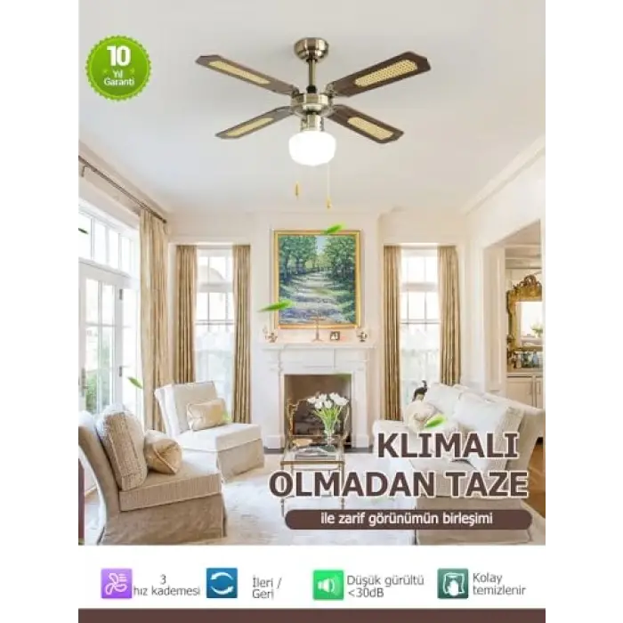 DLC POYRAZ TAVAN VANTİLATÖRÜ ANTİK 107CM