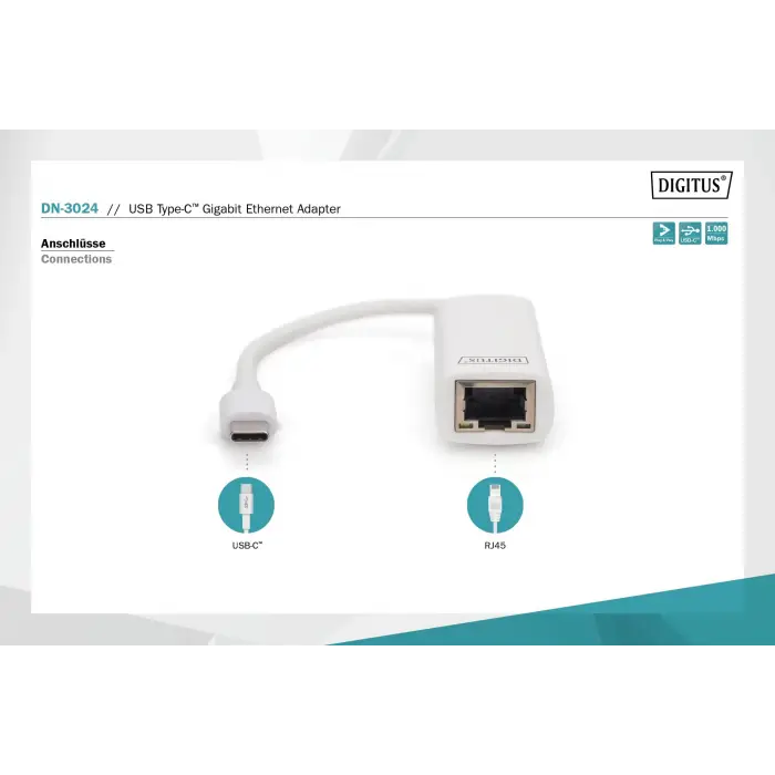 DN-3024 Usb Type-C Gigabit Ethernet Adaptörü