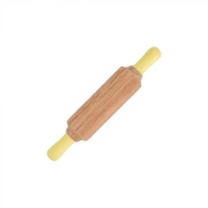 Doğal Ahşap Merdane Pastel Sarı