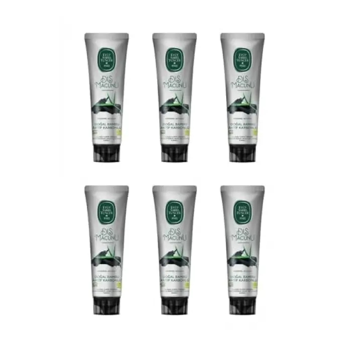 Doğal Bambu Aktif Karbonlu Diş Macunu 6 Adet 90 ML