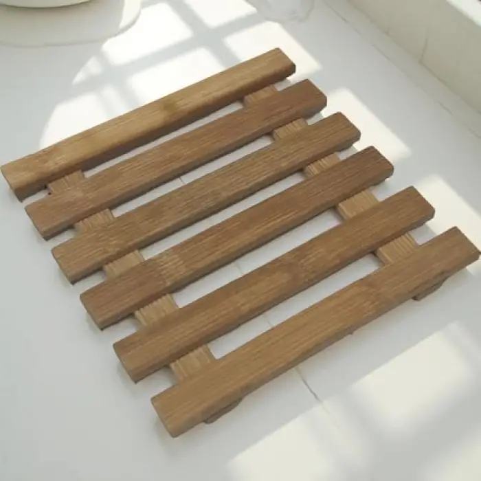 Doğal Bambu Nihale, Kare Şekilli, 15x15 cm, Sıcak Tencere Altlığı