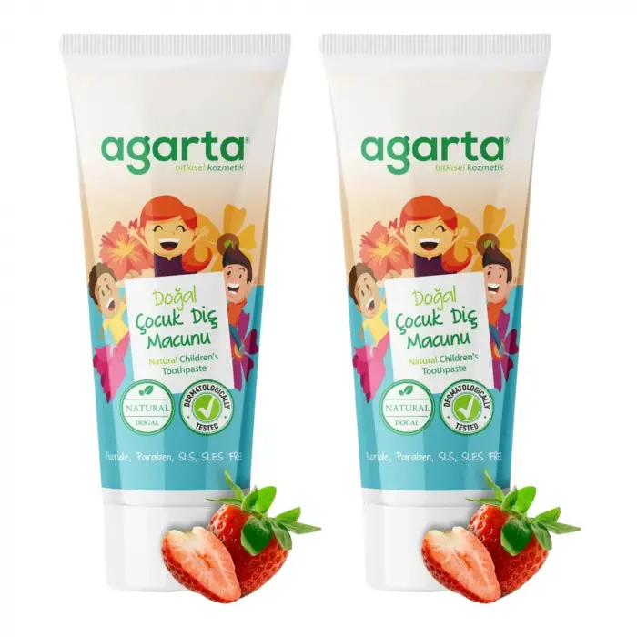 Doğal Florürsüz Çocuk Diş Macunu Çilekli 75 ml x 2 Adet