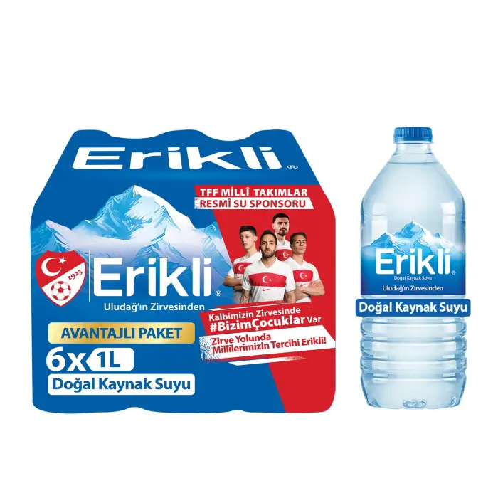 Doğal kaynak suyu, Pet şişe, 6 x 1 L