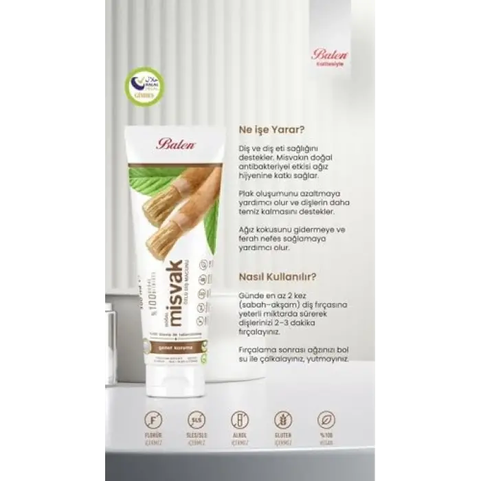 Doğal Misvak Özlü Diş Macunu, 100 ml