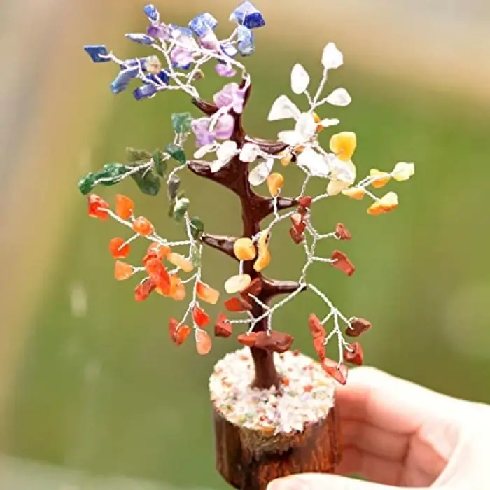 Doğal Taş Çakra Ağaç; 20 cm