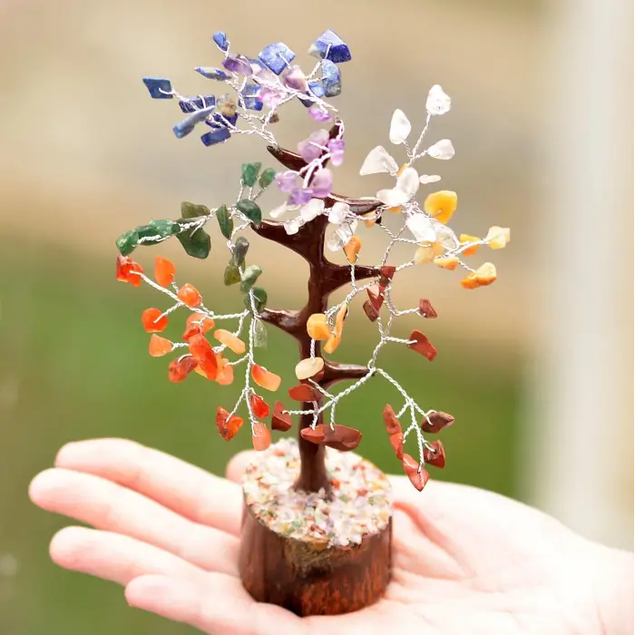 Doğal Taş Çakra Ağaç; 20 cm