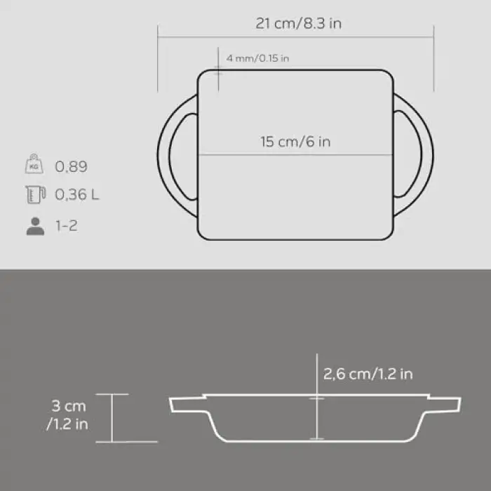Döküm Mini 12x15 Tava