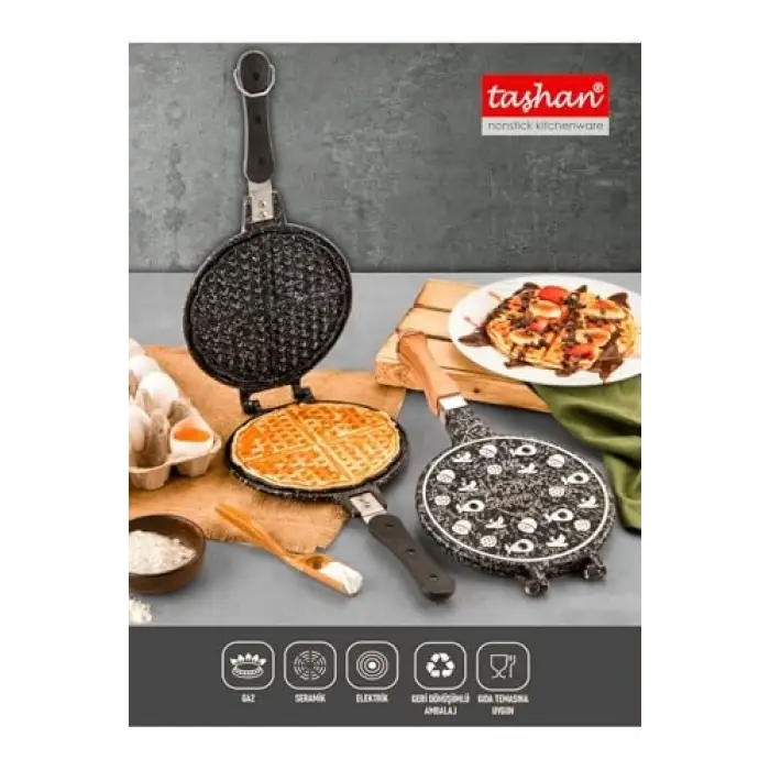 Döküm Waffle Tavası Bakalit Sap