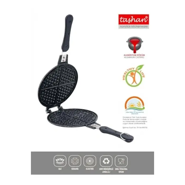 Döküm Waffle Tavası Bakalit Sap