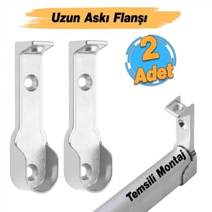 Dolap Borusu Sabitleme Flanşı, 2 Adet, Krom, 70 mm